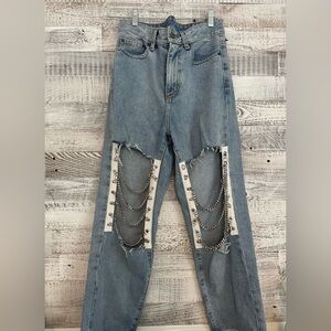 Denim chain jeans 
Size: 26
Brand: Carmar